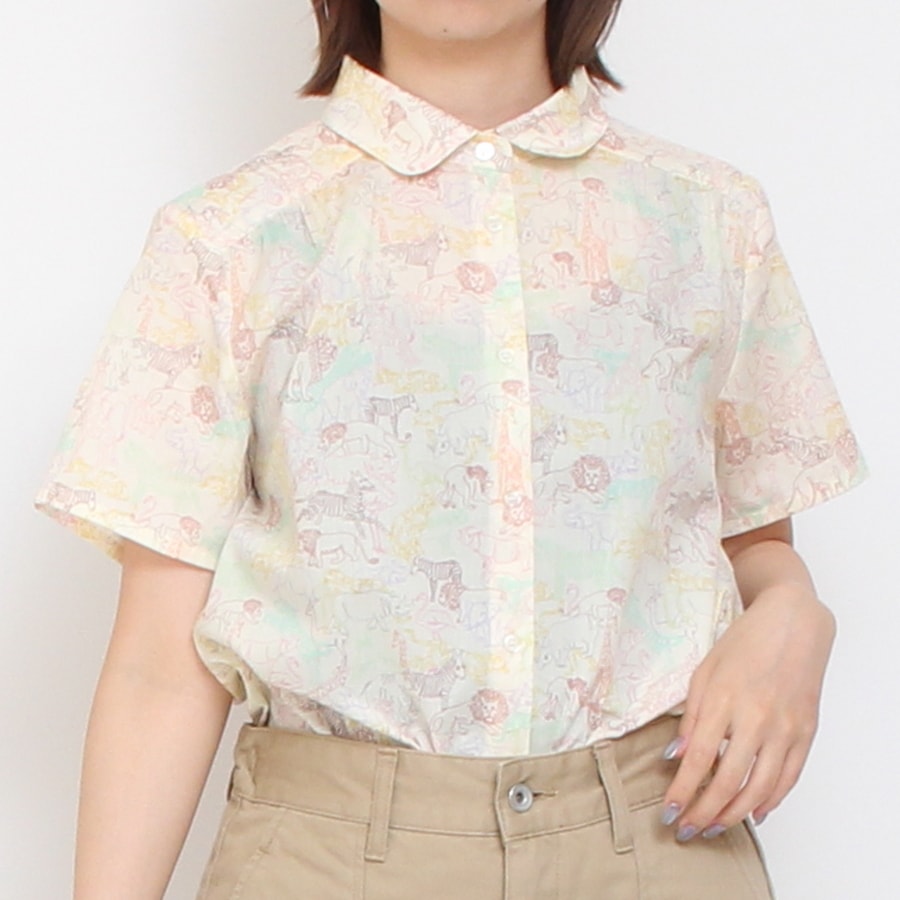 【20%OFF】【GREEN・NAVYラスト1点ずつ】リバティ半袖レギュラーシャツ(2507)