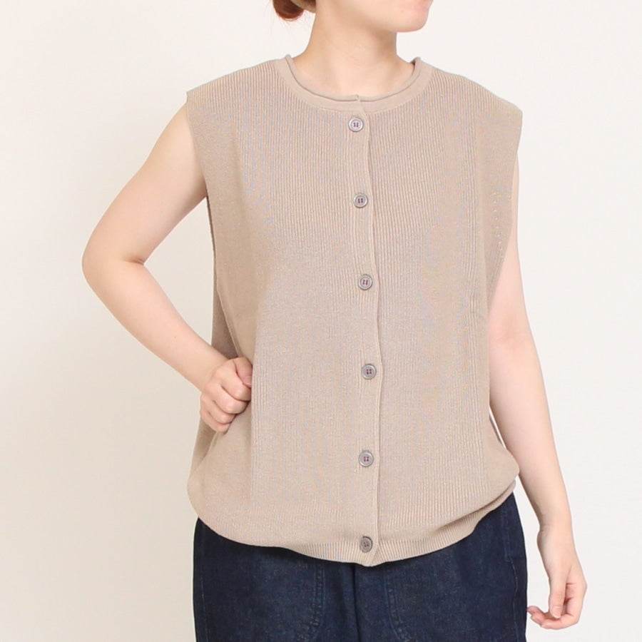 【30％OFF】【IVORYラスト1点】Mao medeソフトコットン2WAYベスト2508
