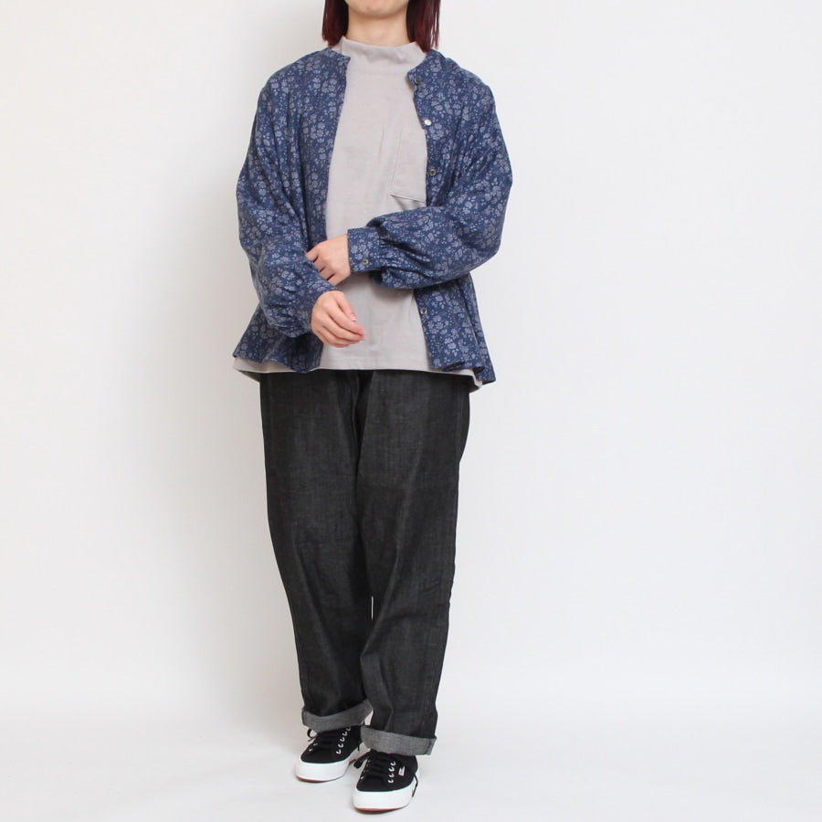【再値下げ・40%OFF】【WINEのみ ラスト1点】エアリーコットLIBERTYスタンドカラーシャツ(2311)