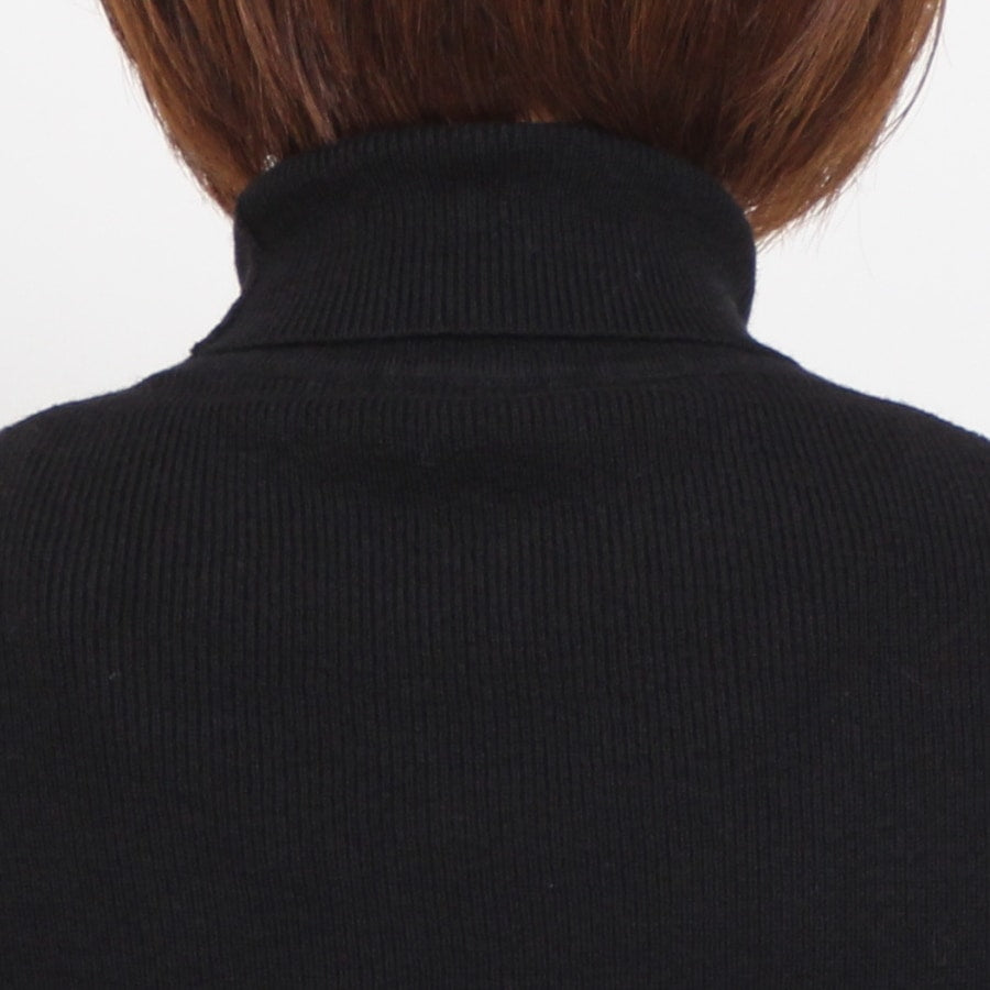 【20％OFF】【BLACKのみ ラスト1点】sosottoリブタートルプルオーバー42453714
