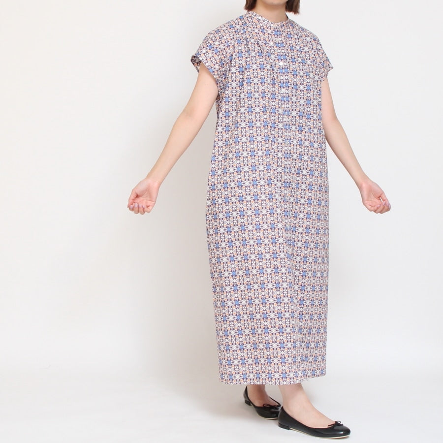 【30%OFF】【BLUE・BROWNラスト1点】リバティ スタンドフレンチワンピース(2507)