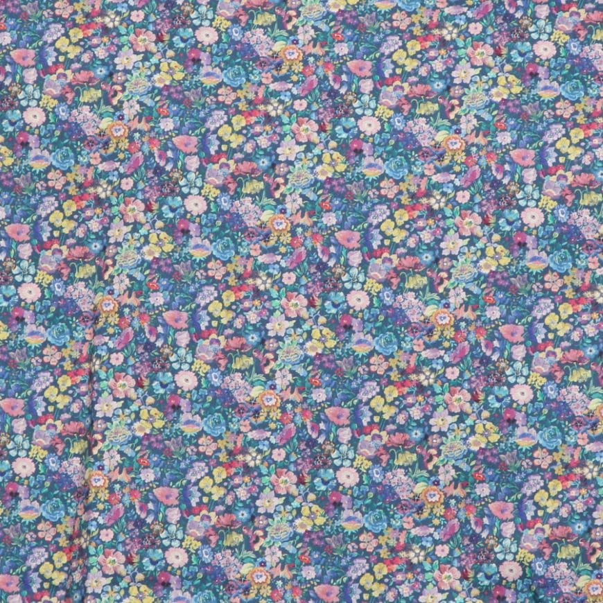 【WINE・BLUEラスト1点ずつ】リバティサイド釦スカート(2405)