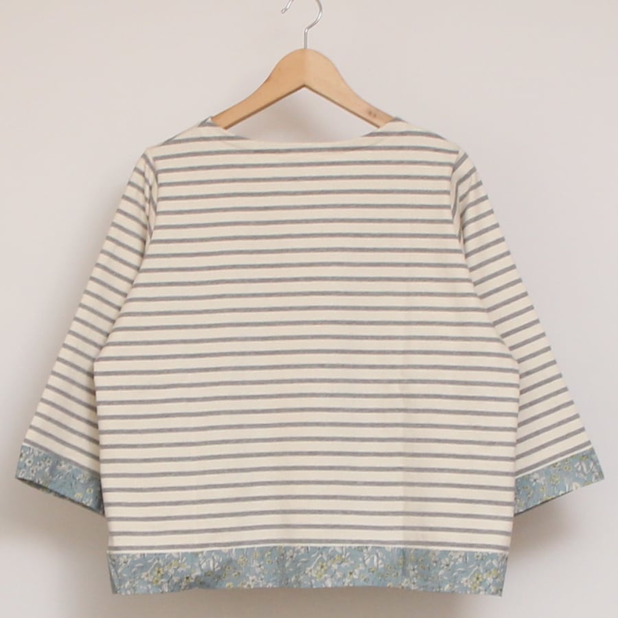 【30％OFF】【WHITE・NAVYのみ 残り僅か】LIBERTYボーダーMIXプルオーバー