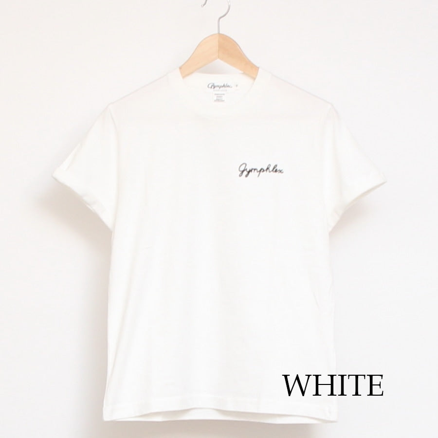 【WHITEラスト1点】GYMPHLEXロゴ刺繍Tシャツ