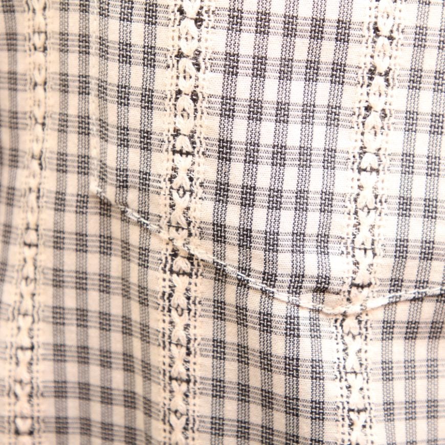 Pont de Chalons バンドカラー刺繍釦シャツ