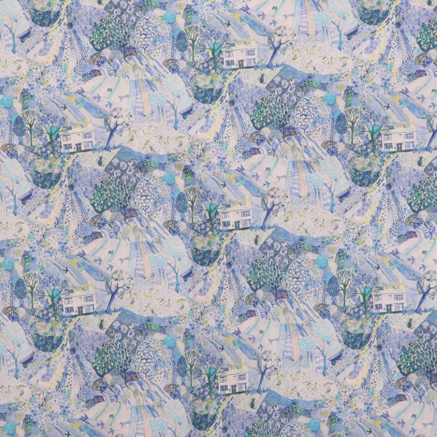 【WINE・BLUEラスト1点ずつ】リバティサイド釦スカート(2405)