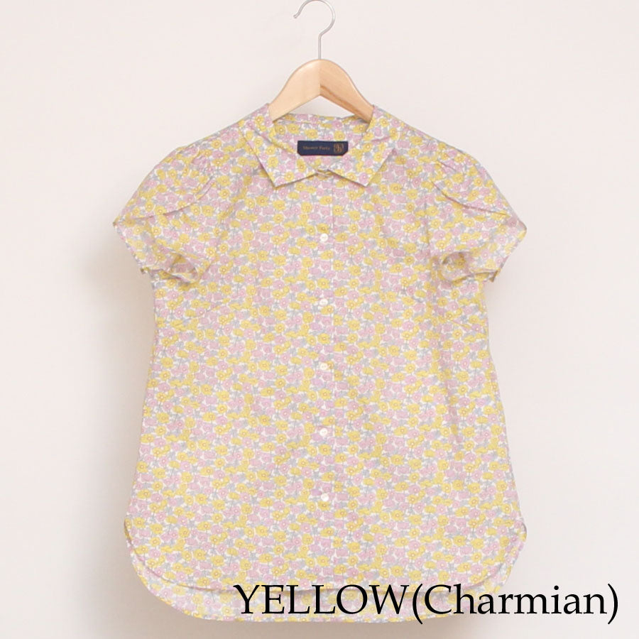 【30％OFF】【YELLOWサイズ１のみ　ラスト１点】リバティチューリップ袖ブラウス(2405)