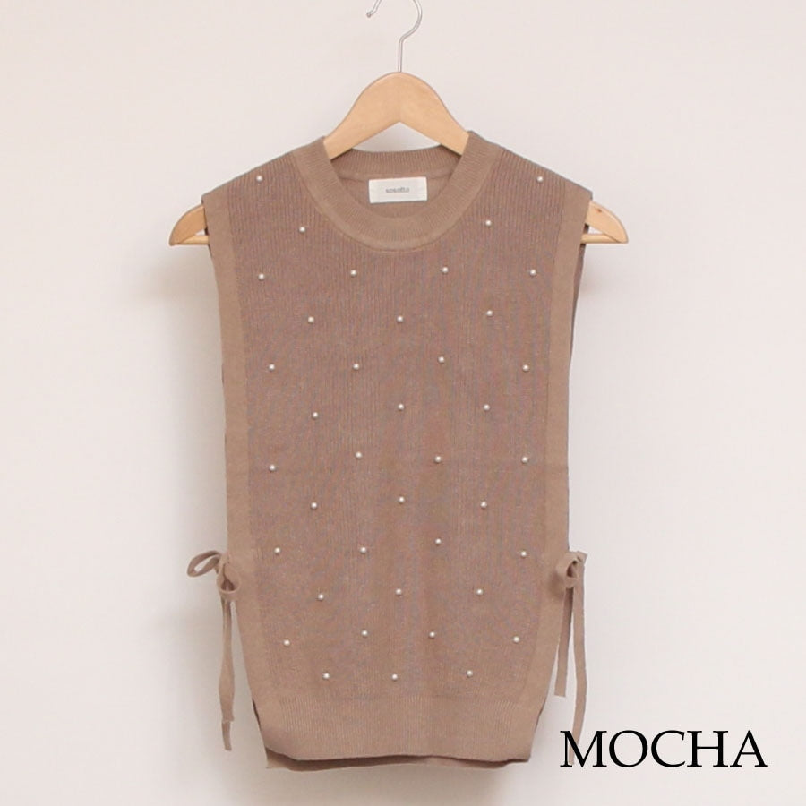 【50%OFF】sosottoパールニットベスト
