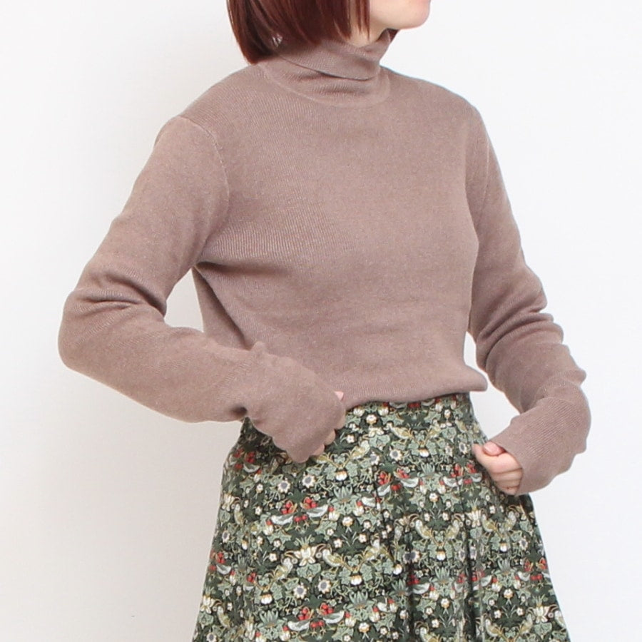 【20％OFF】【BLACKのみ ラスト1点】sosottoリブタートルプルオーバー42453714
