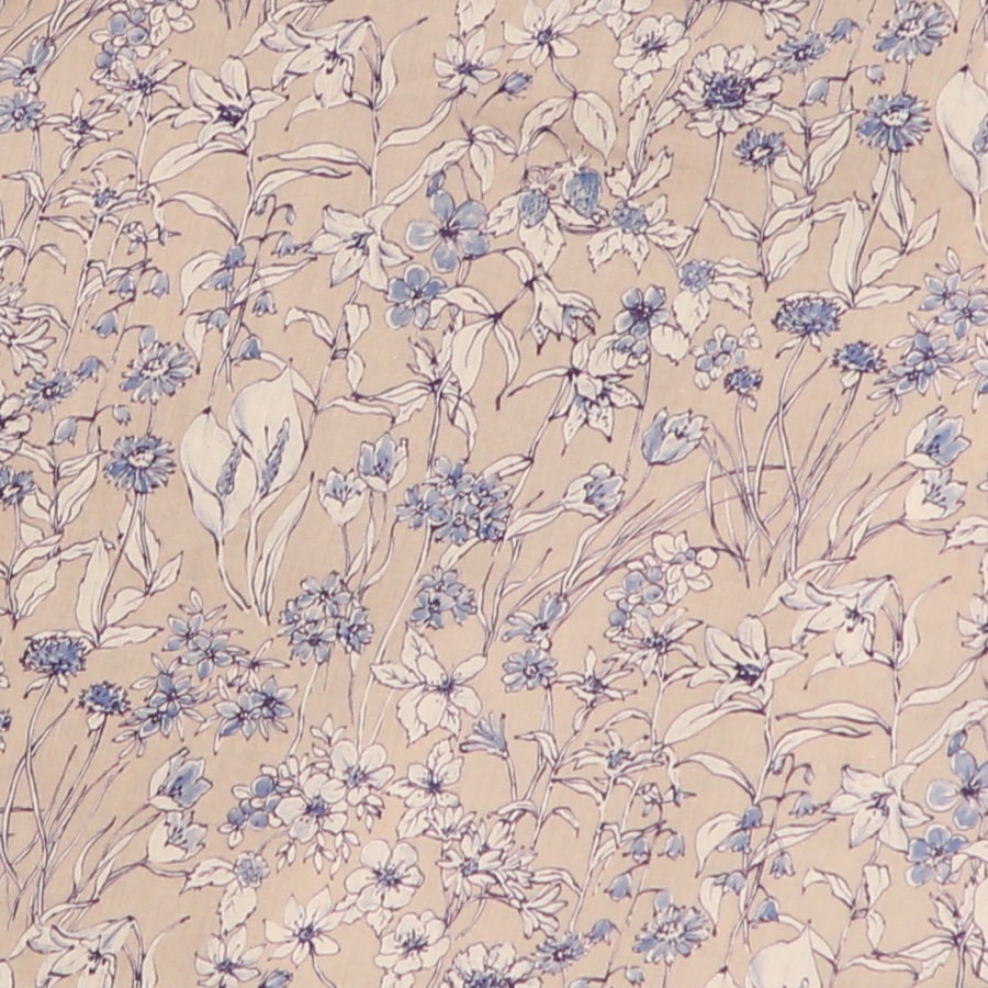 【20％OFF】【BLUEのみ ラスト1点】sosotto 裏地裾LIBERTYスカート