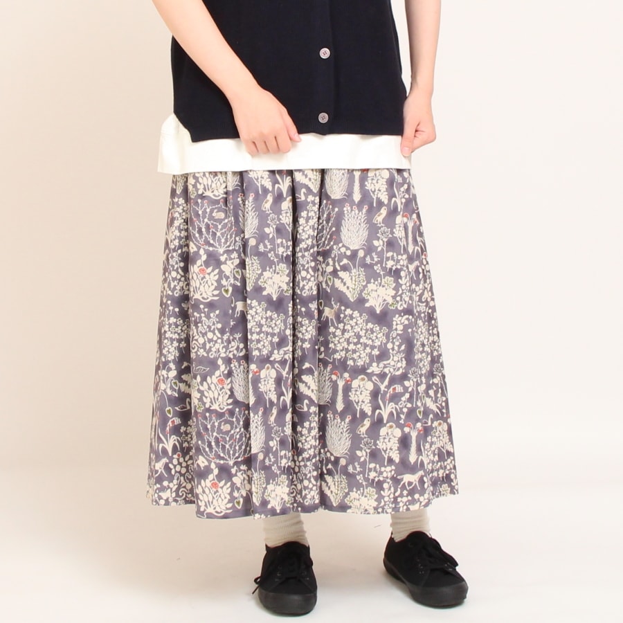 【20％OFF】【GRAYラスト１点】リバティサイド釦スカート80cm(2508)