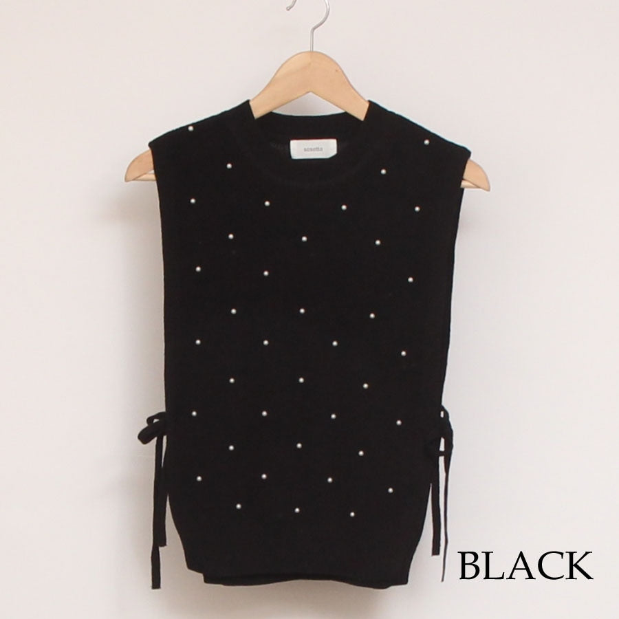 【50%OFF】sosottoパールニットベスト