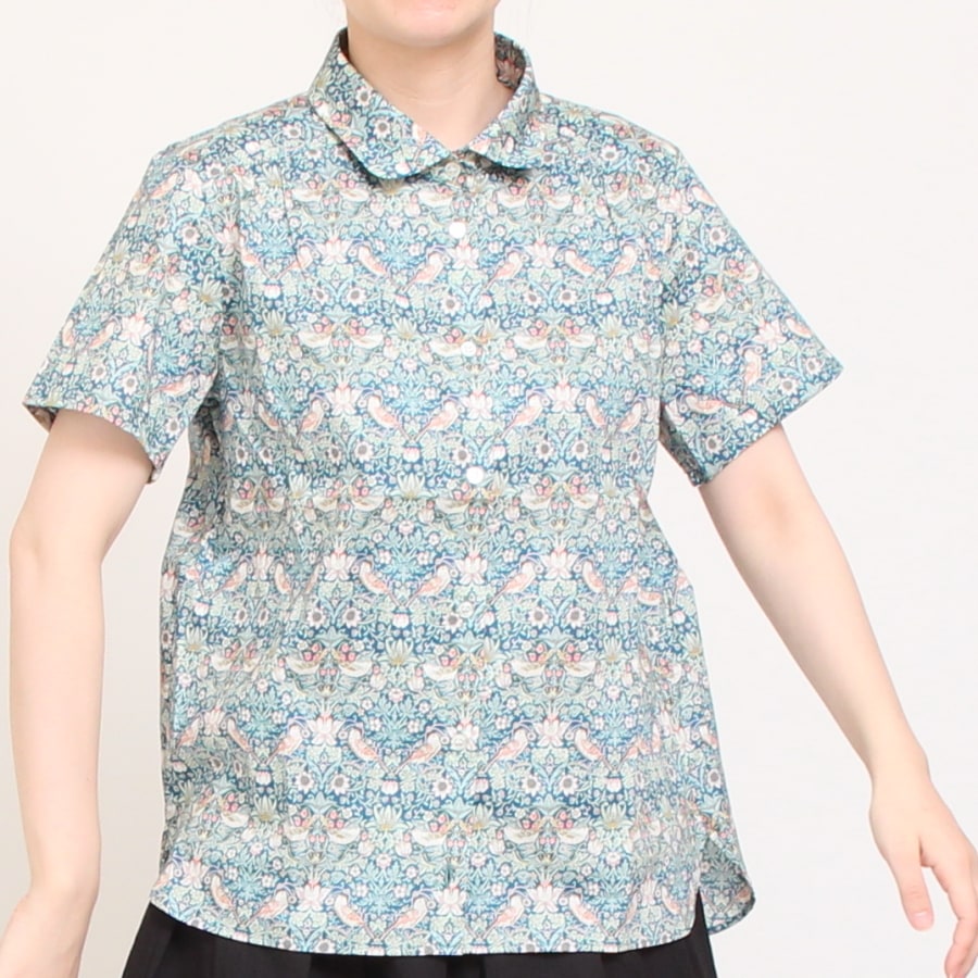 【20%OFF】【GREEN・NAVYラスト1点ずつ】リバティ半袖レギュラーシャツ(2507)