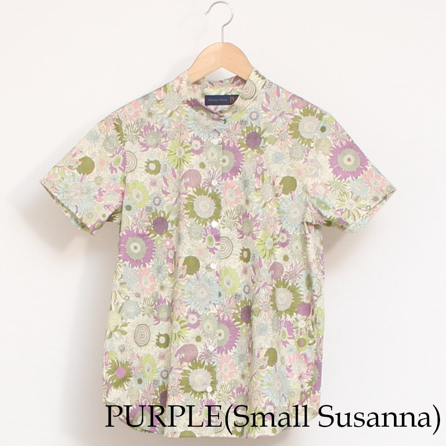 【WHITE・PINK・PURPLEラスト１点ずつ】LIBERTY 半袖スタンドボックスシャツ(2506)