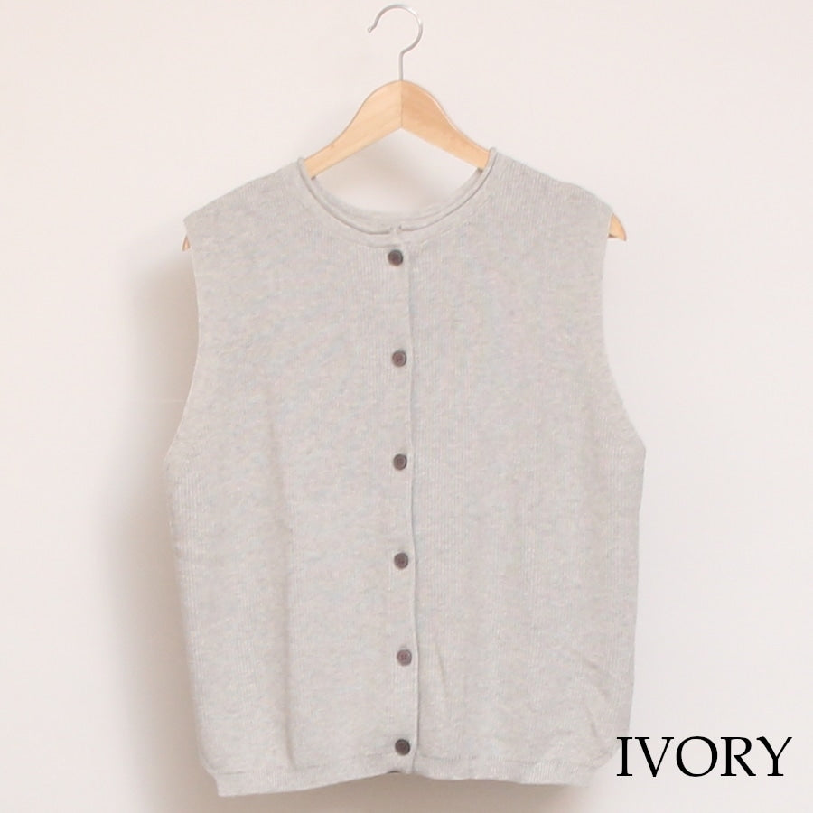 【30％OFF】【IVORYラスト1点】Mao medeソフトコットン2WAYベスト2508