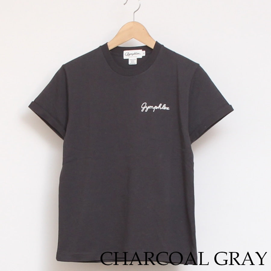 【WHITEラスト1点】GYMPHLEXロゴ刺繍Tシャツ