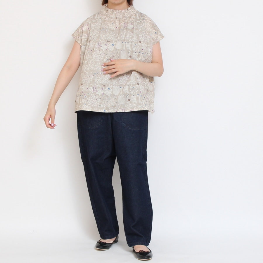 【20%OFF】【NAVYラスト1点】LIBERTY 2WAYシャーリングフレンチブラウス2507