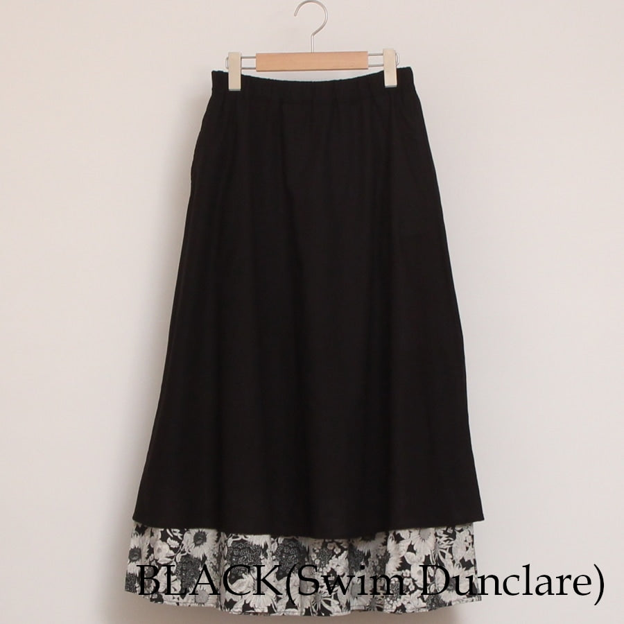 【20％OFF】【BLUEのみ ラスト1点】sosotto 裏地裾LIBERTYスカート