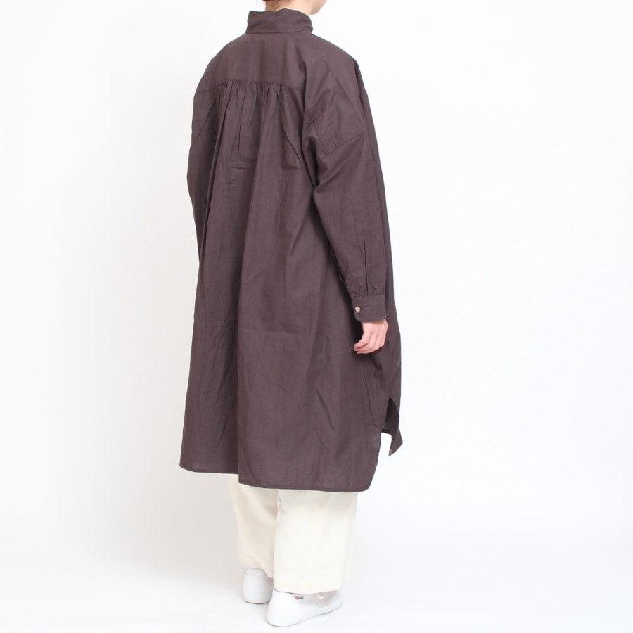 【30%OFF】【CHARCOAL GRAYのみ ラスト1点】Brocanteカディシャツワンピース