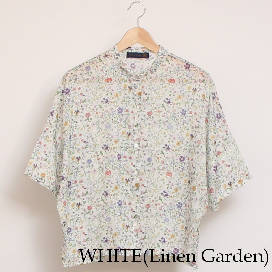【NAVYラスト1点】【本店限定商品】シルフローンLIBERTY スタンドカラードルマンシャツ2507