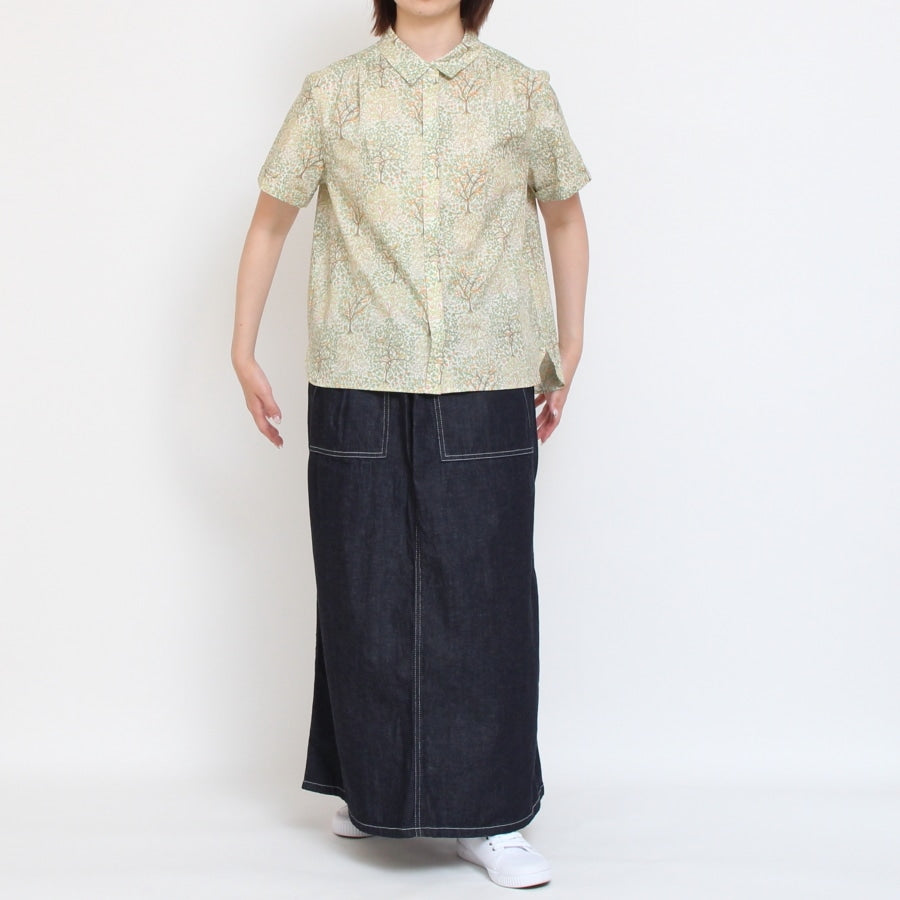 【20％OFF】【WHITEのみ ラスト1点】HOKKOH LIBERTY 比翼ギャザーシャツ(2506)