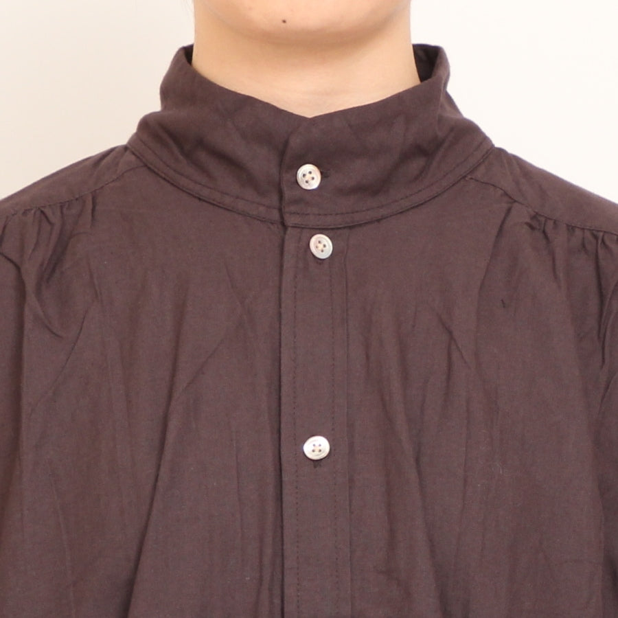 【30%OFF】【CHARCOAL GRAYのみ ラスト1点】Brocanteカディシャツワンピース
