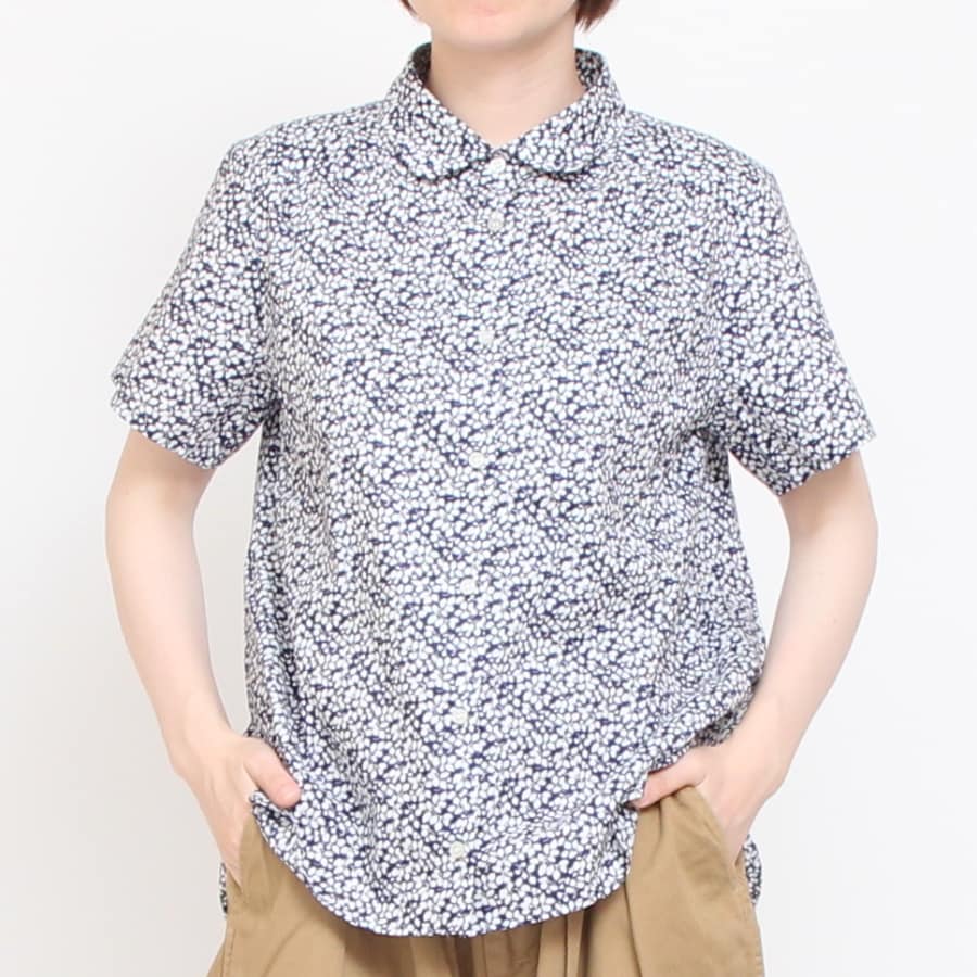 【20%OFF】【サイズ２のみ ラスト１点ずつ】リバティ半袖レギュラーシャツ(2408)