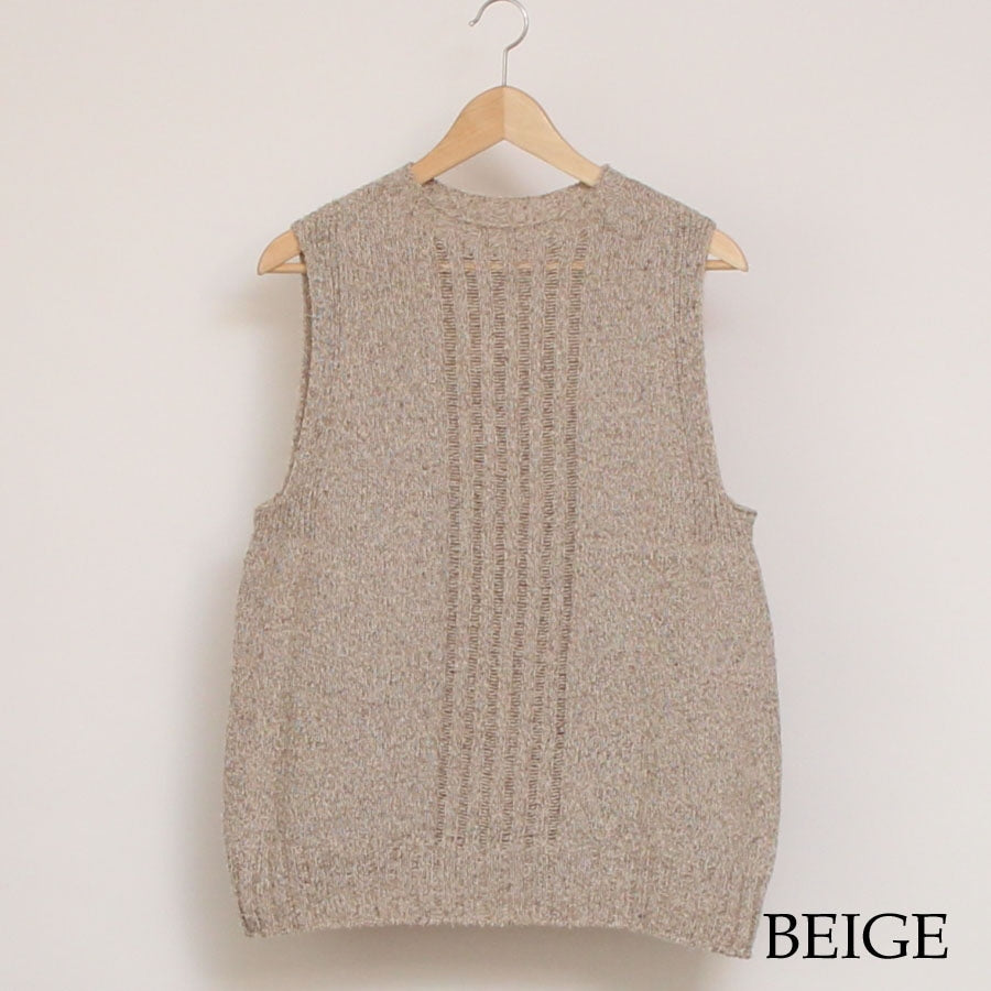 【30％OFF】OTA KNITコットンリネンシルクネップベスト
