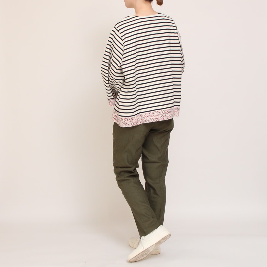 【30％OFF】【WHITE・NAVYのみ 残り僅か】LIBERTYボーダーMIXプルオーバー