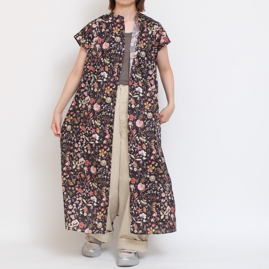 【30%OFF】【BLUE・BROWNラスト1点】リバティ スタンドフレンチワンピース(2507)
