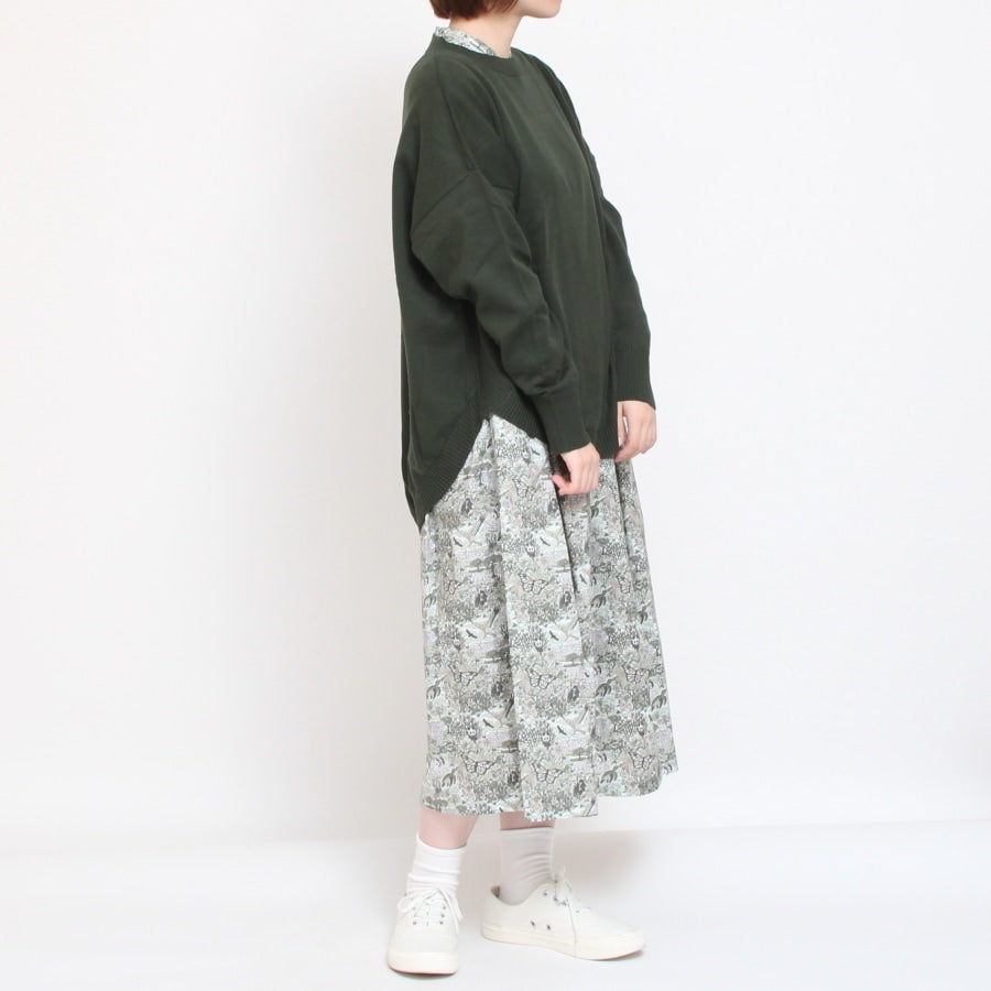 【20％OFF】【WINEサイズ２ ラスト1点】24animals長袖キーネックワンピース(2409)