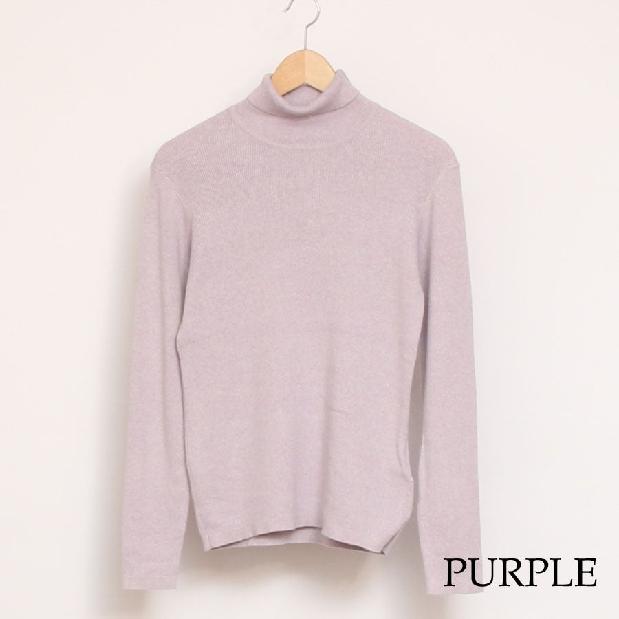 【20％OFF】【BLACKのみ ラスト1点】sosottoリブタートルプルオーバー42453714