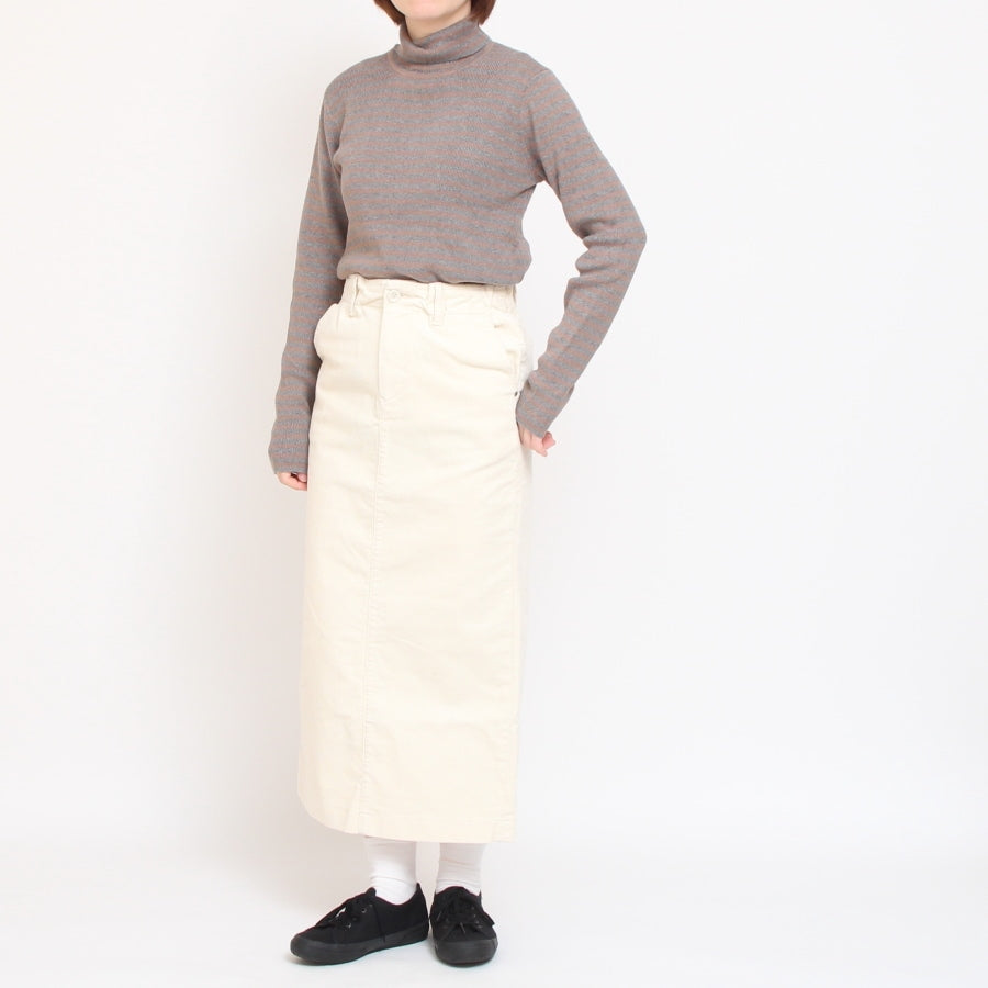 【CHARCOAL GRAYのみ】sosottoボーダーリブタートルプルオーバー42453222