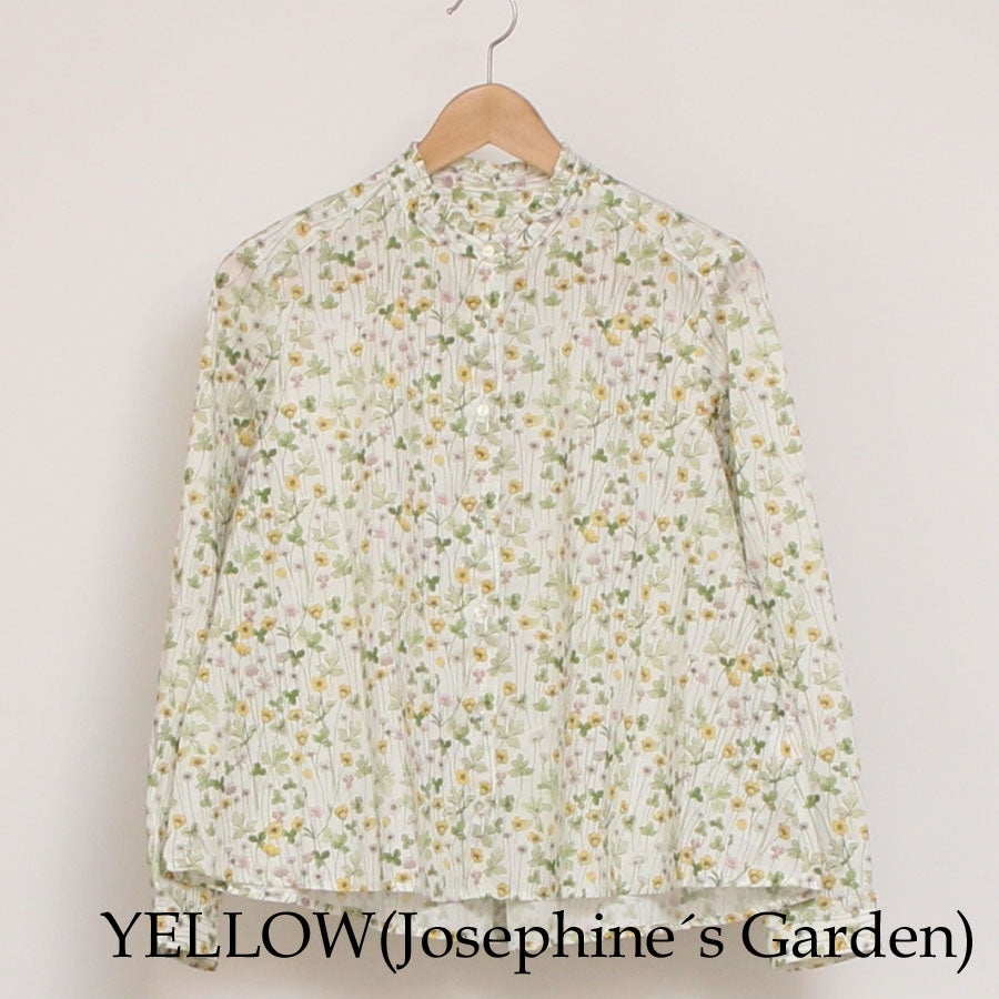【再値下げ】【YELLOWのみラスト1点】LIBERTYスタンドフリルAラインシャツ