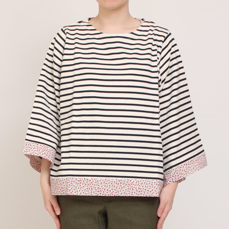 【30％OFF】【WHITE・NAVYのみ 残り僅か】LIBERTYボーダーMIXプルオーバー