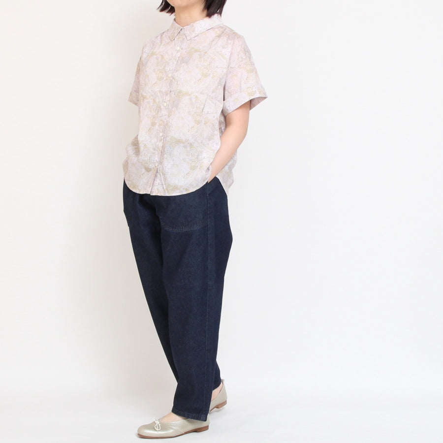【30％OFF】【SAXのみ ラスト1点】LIBERTYロールアップ半袖シャツ(2506)