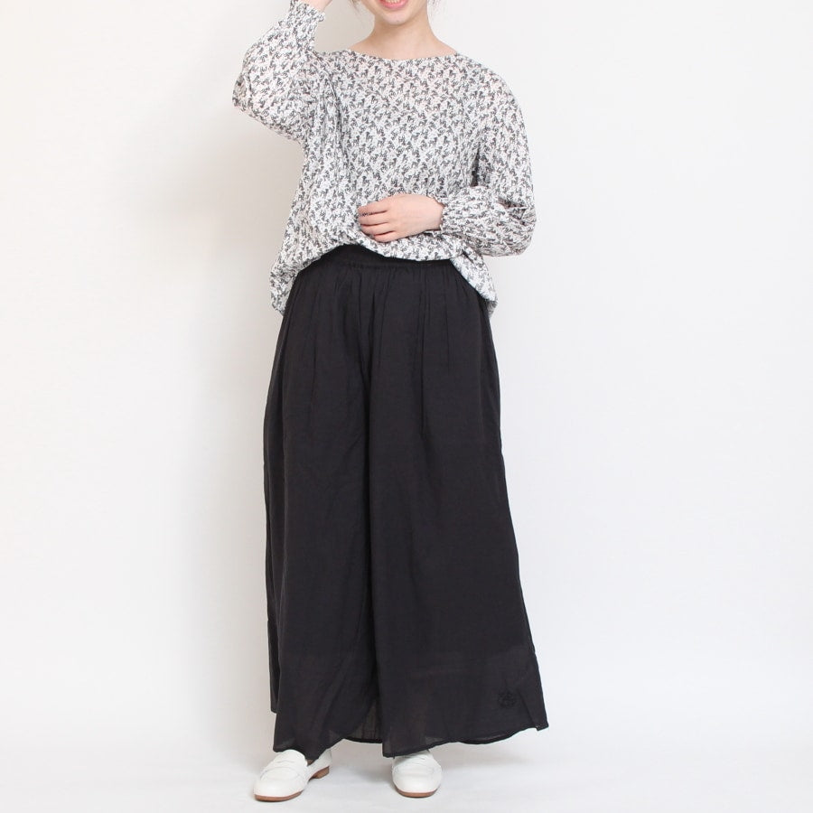 【20％OFF】【IVORYのみ ラスト1点】リバティボートネック シャーリング袖プルオーバー2508