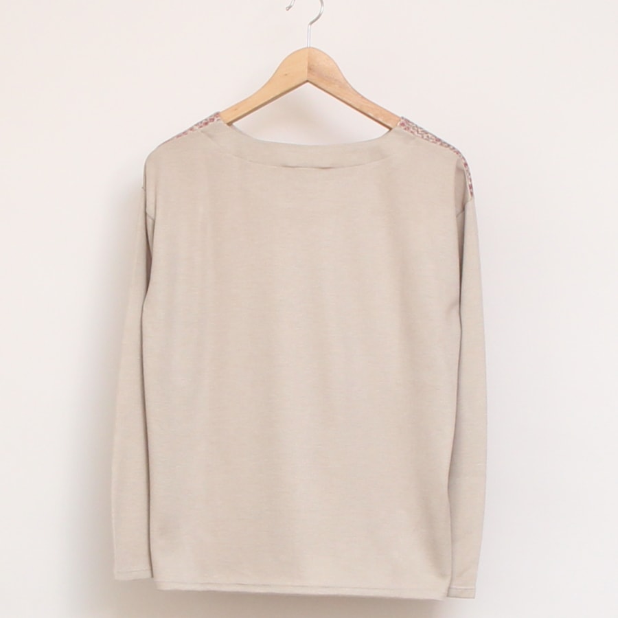 【20％OFF】【BEIGE・GRAYのみ ラスト1点ずつ】LIBERTY MIXボートネックプルオーバー67042