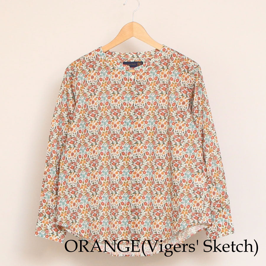 【再値下げ】【ORANGEのみ　ラスト1点】LIBERTY長袖マオカラーシャツ(2502)