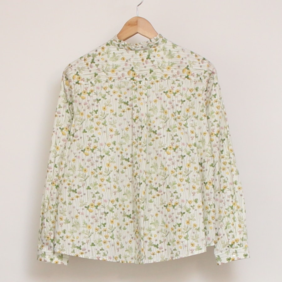 【再値下げ】【YELLOWのみラスト1点】LIBERTYスタンドフリルAラインシャツ