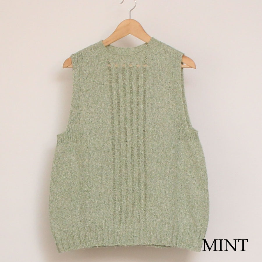 【30％OFF】OTA KNITコットンリネンシルクネップベスト