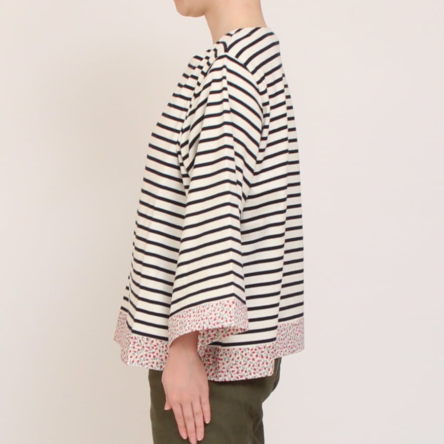 【30％OFF】【WHITE・NAVYのみ 残り僅か】LIBERTYボーダーMIXプルオーバー
