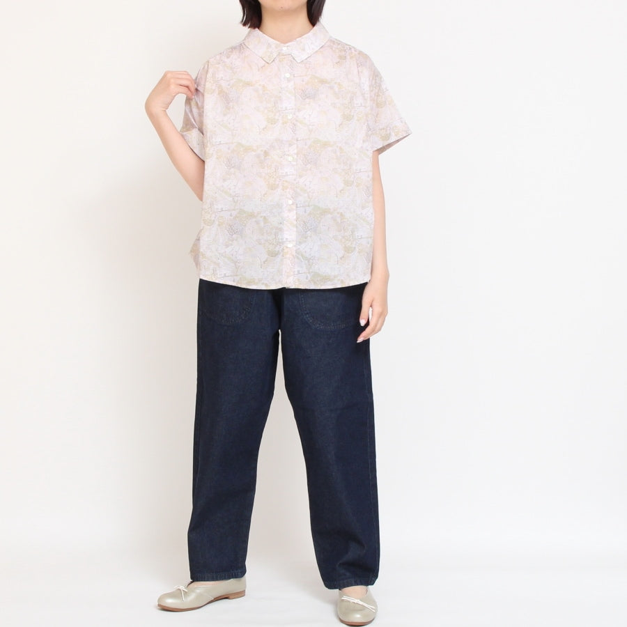 【30％OFF】【SAXのみ ラスト1点】LIBERTYロールアップ半袖シャツ(2506)