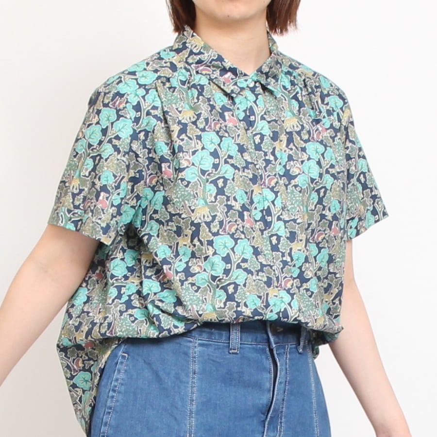【20％OFF】【WHITEのみ ラスト1点】HOKKOH LIBERTY 比翼ギャザーシャツ(2506)