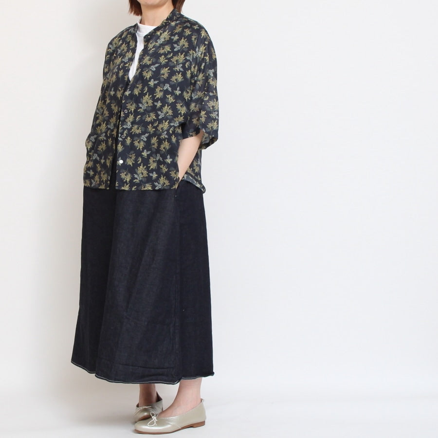【NAVYラスト1点】【本店限定商品】シルフローンLIBERTY スタンドカラードルマンシャツ2507