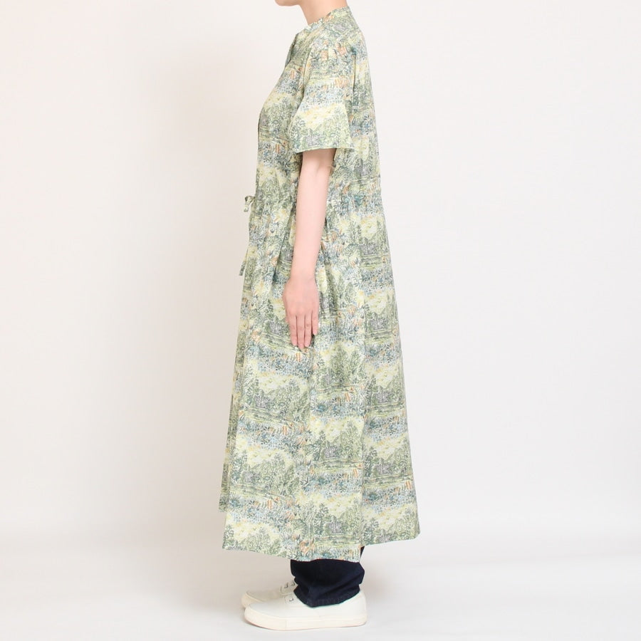【期間限定20％OFF】【BLUEラスト1点・本店限定商品】リバティ半袖ドロストワンピース(2508)