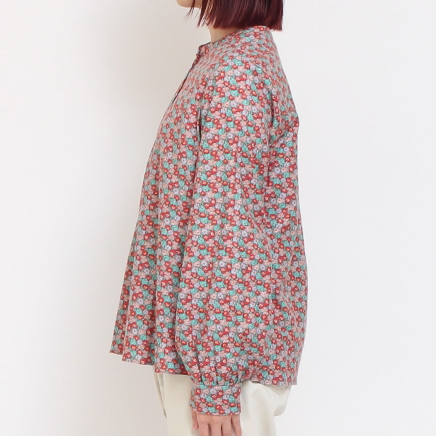 【再値下げ・40%OFF】【WINEのみ ラスト1点】エアリーコットLIBERTYスタンドカラーシャツ(2311)