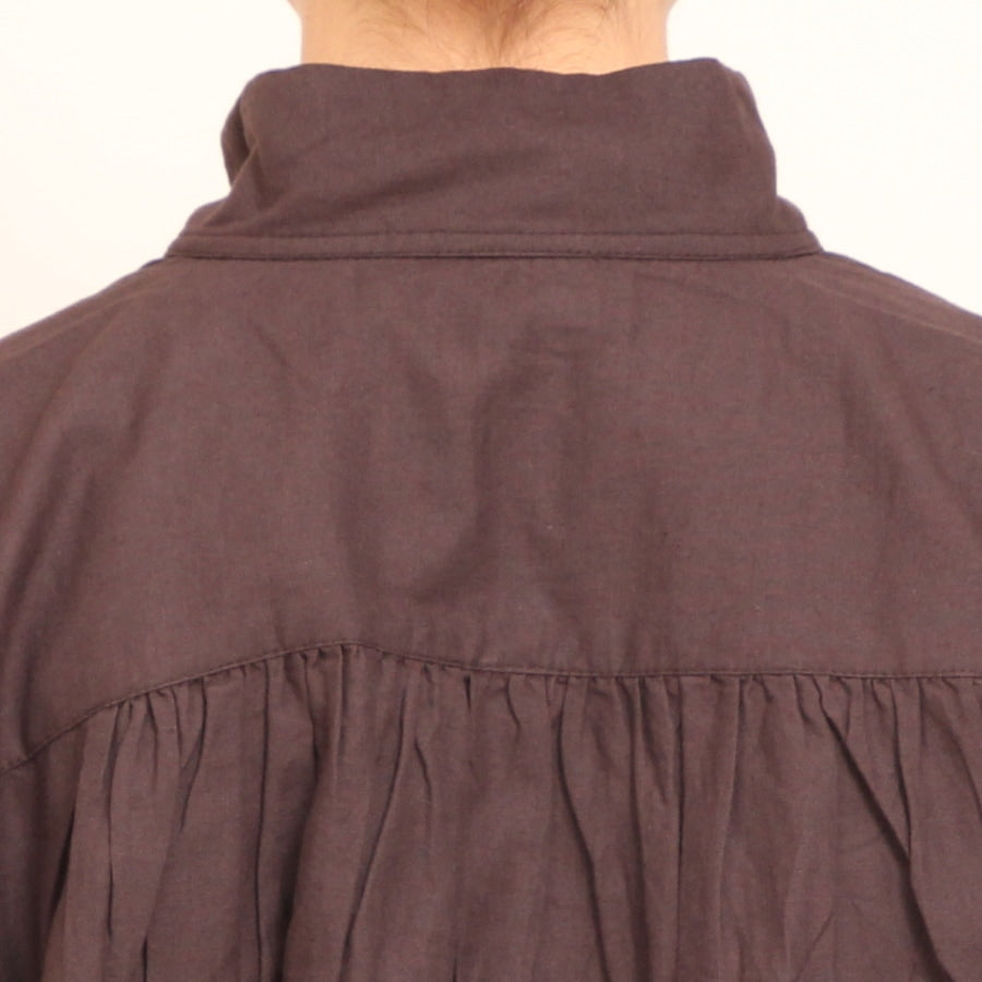 【30%OFF】【CHARCOAL GRAYのみ ラスト1点】Brocanteカディシャツワンピース