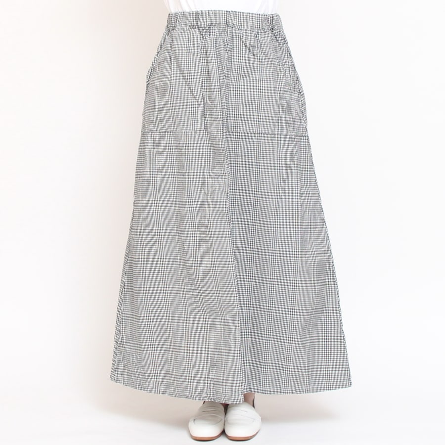 【30％OFF】【ラスト１点】NARUインディゴチェックAラインスカート