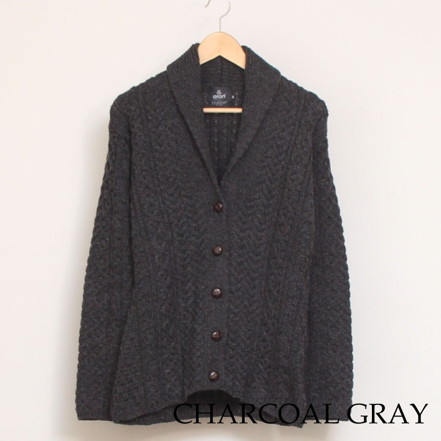【40％OFF】【CHARCOAL GRAYのみ ラスト1点】Aran Woollen Millsショールカーディガン24